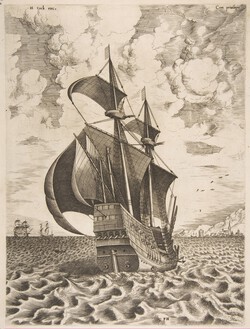 Armed Four-Master Sailing Towards a Port