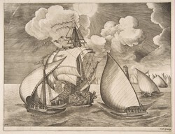 A Fleet of Galleys Escorted by a Caravel