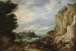 Rock Landscape with a Waterfall