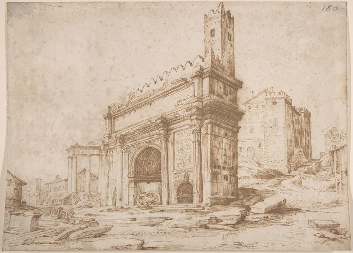 The Arch of Septimus Severus Seen from the West