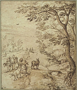 Country Road with Figures and Animals