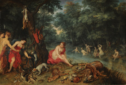 Diana and Her Nymphs After Fishing