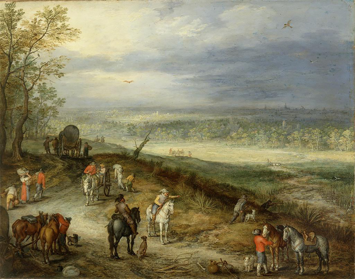 Extensive Landscape with Travelers on a Country Road