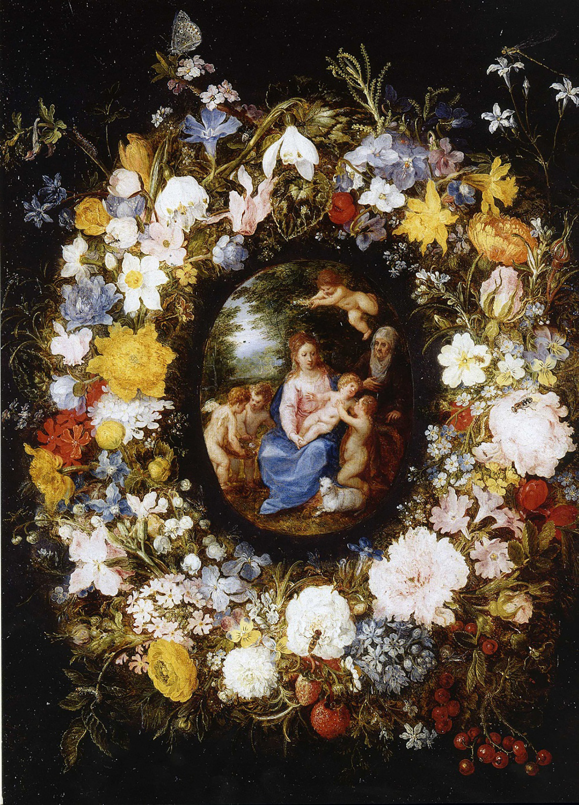 Flower Garland with the Holy Family and John the Baptist (Geneva)