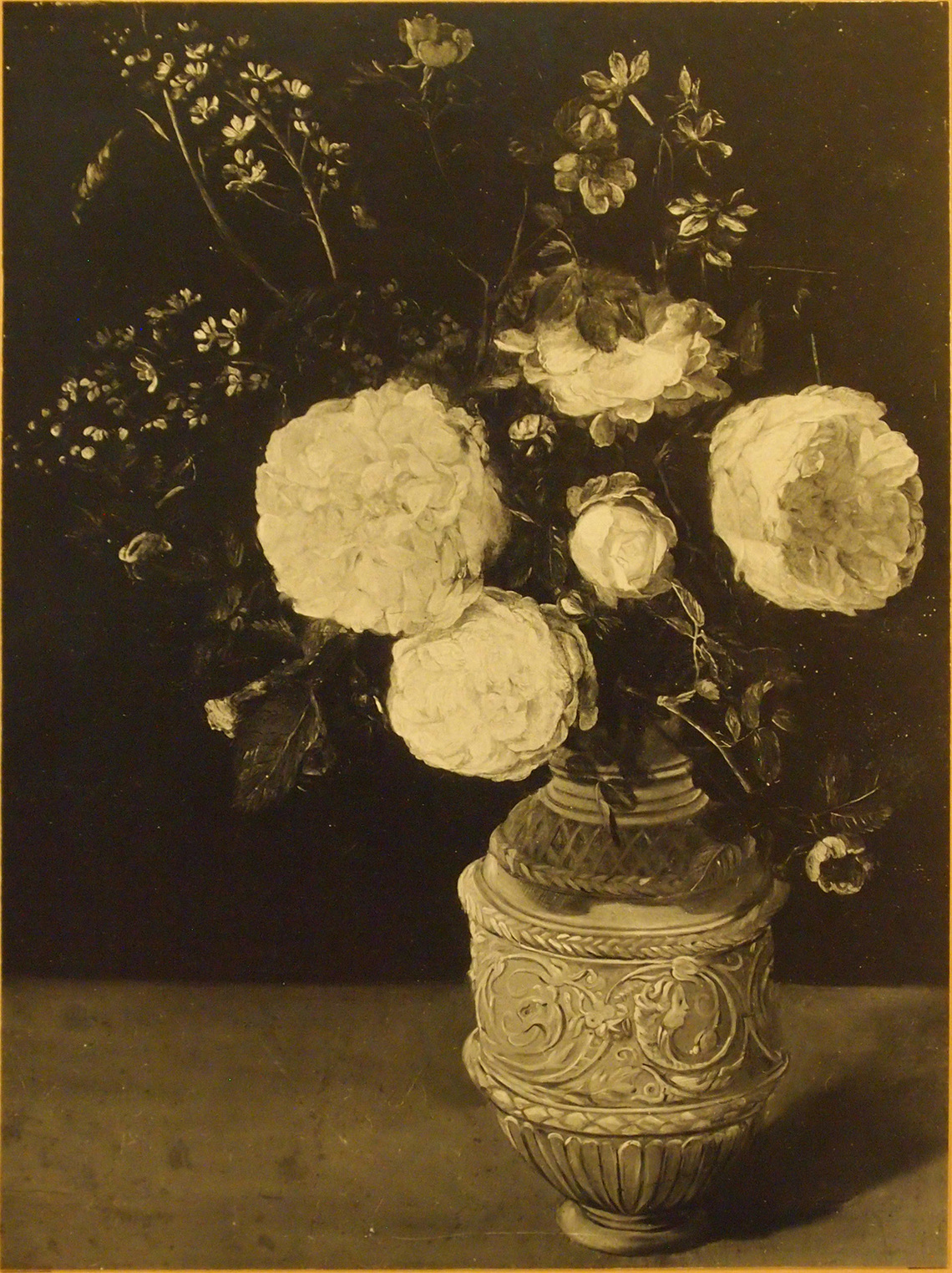 Flowers in a Sculpted Vase (Private Collection)
