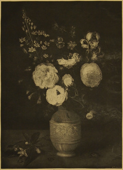 Flowers in a Sculpted Vase with Orange Blossom (Private Collection)