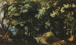 Forest Landscape with Bridge