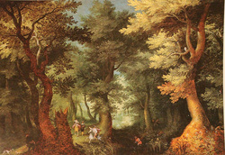 Forest Landscape with Fox Hunting (Vienna)