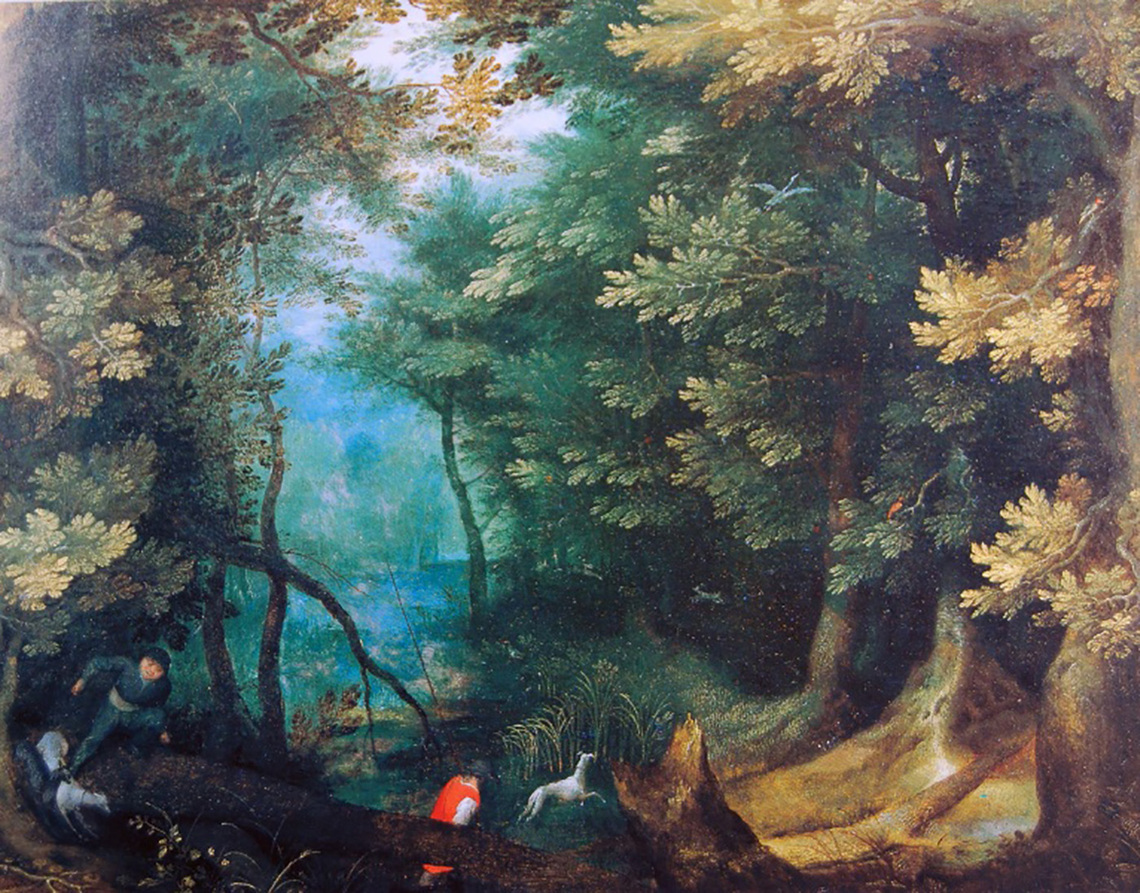 Forest Landscape with Hunters (Germany)