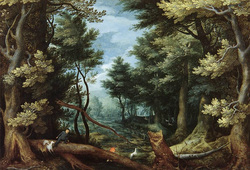 Forest Landscape with Hunters (London)