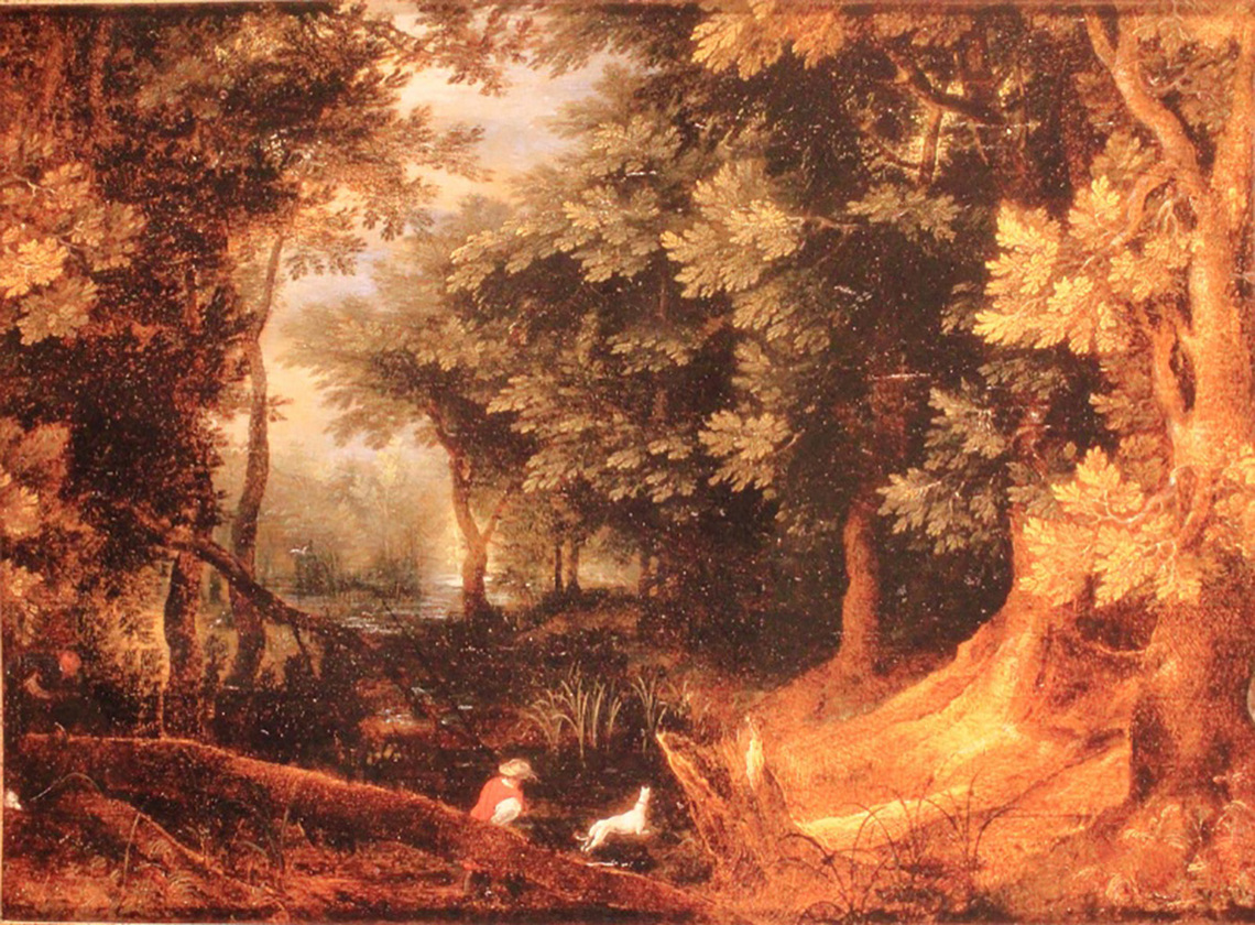 Forest Landscape with Hunting Scene