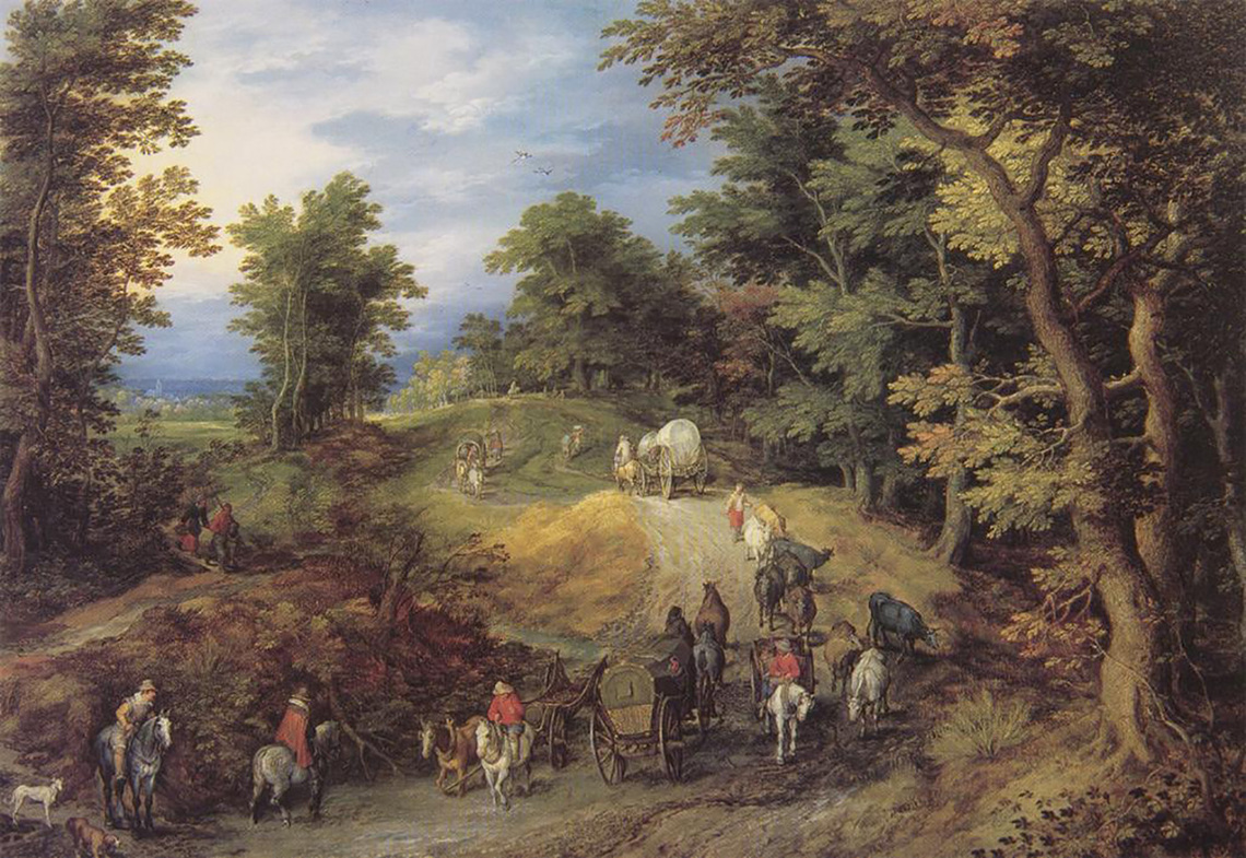 Forest Landscape with Travelers