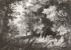 Forest Landscape with Woodcutters