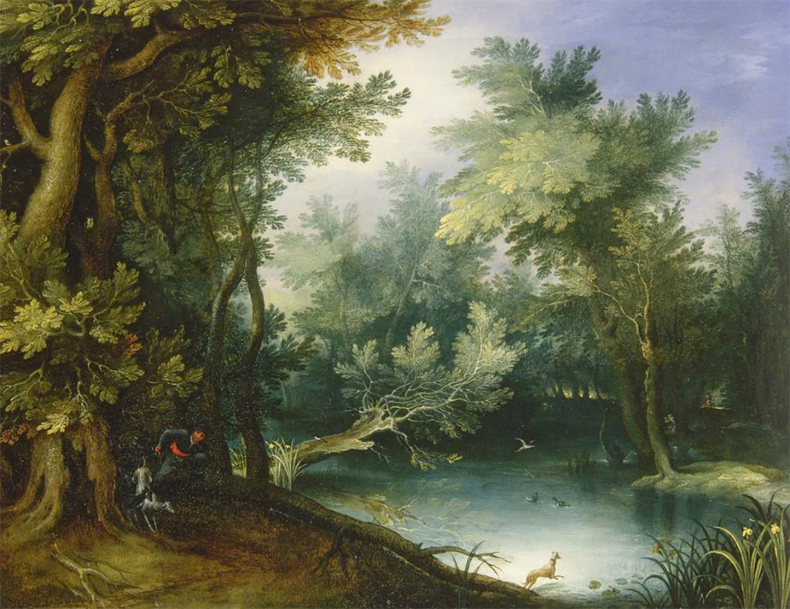 Forest Landscape with a Pond (Germany)