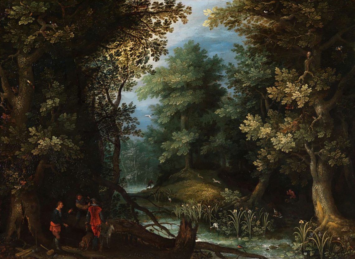 Forest with Hunting Scene