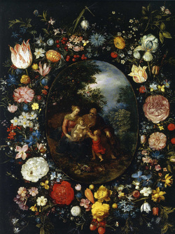 Holy Family in a Flower Garland