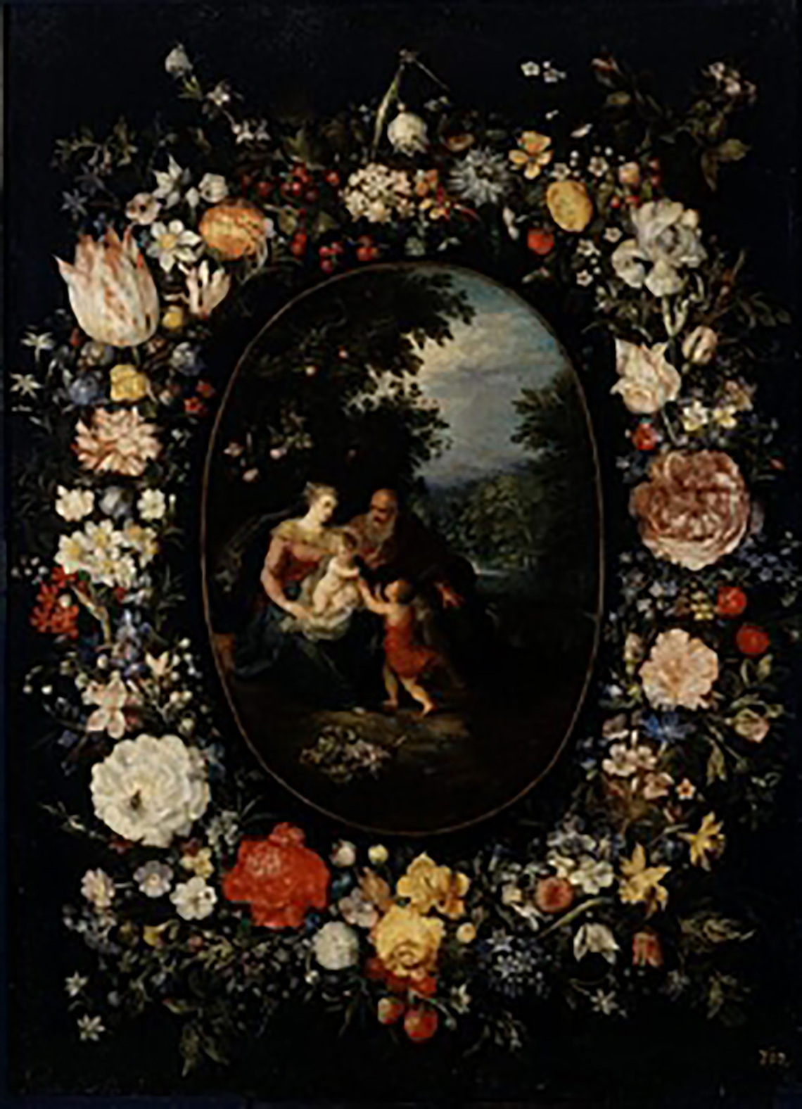 Holy Family in a Flower Garland (Dresden)