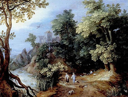 Landscape with Hunters and Dogs