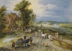Landscape with Travelers near an Inn