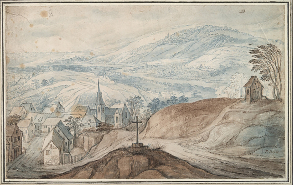 Landscape with Village near Crossroads and Distant View