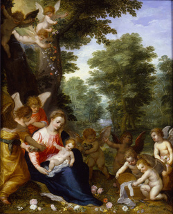 Madonna and Child with Angels in a Landscape (Cologne)