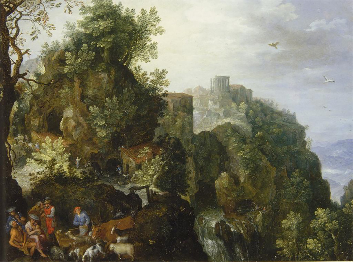 Mountain Landscape with Tivoli Temple and Gypsies