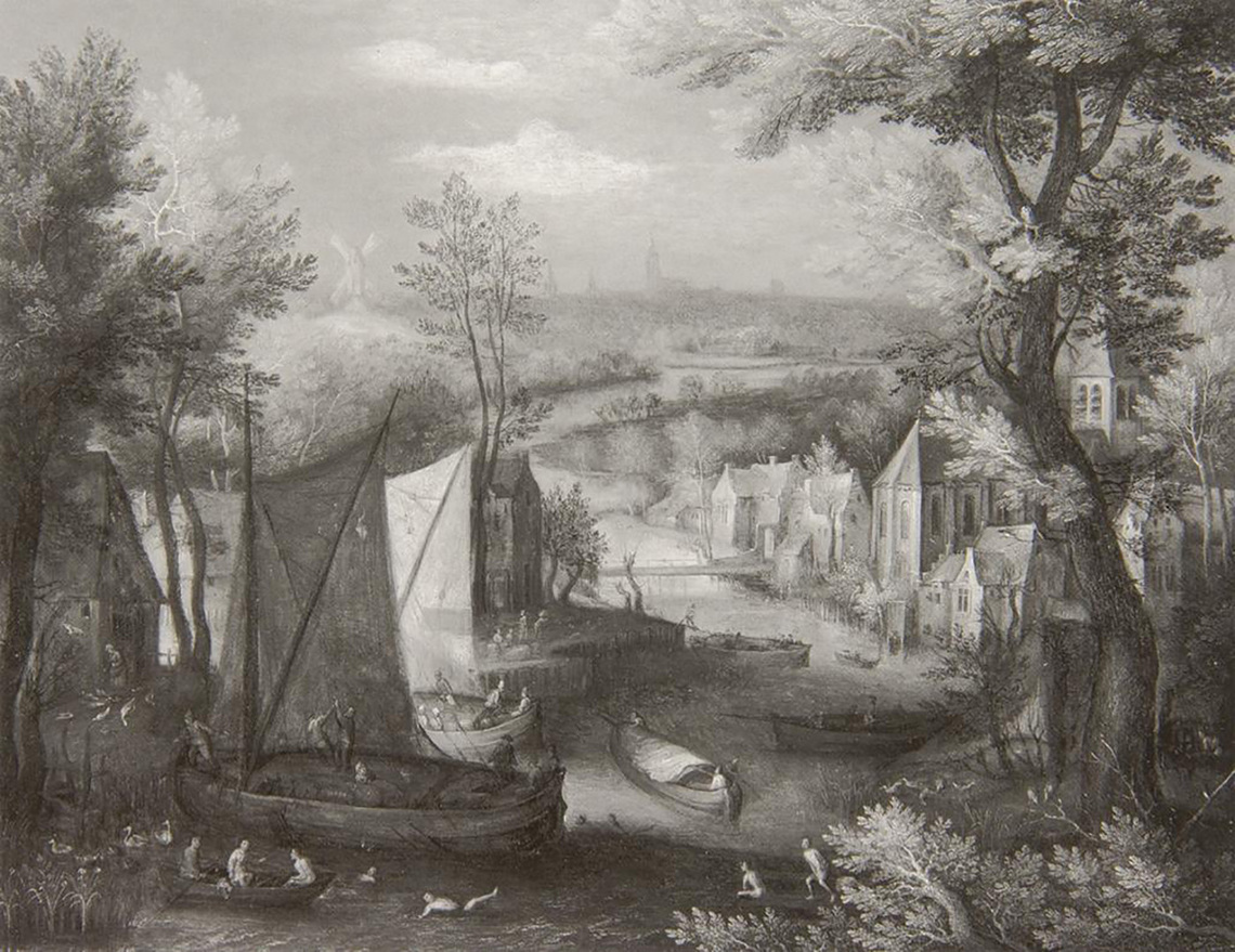River Landscape with Bathers