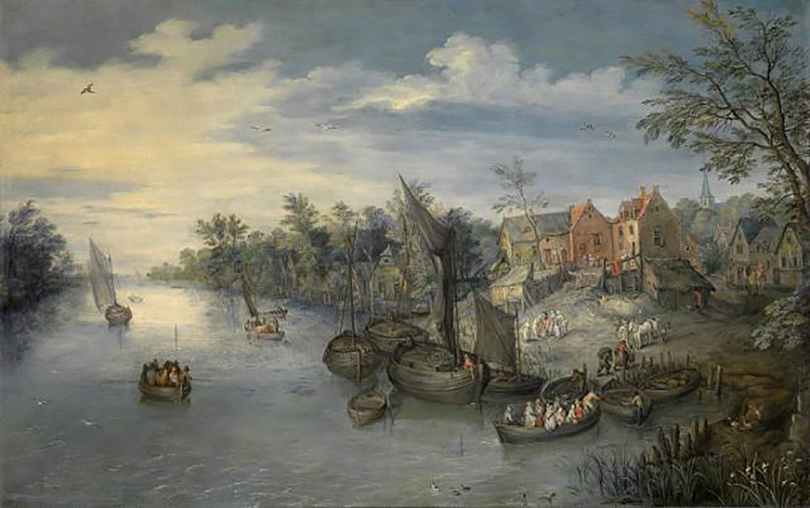 River Landscape with Landing Stage (Antwerp)