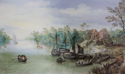 River Landscape with Landing Stage (Germany)