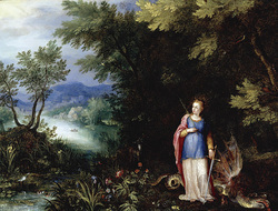 Saint Margaret and the Dragon in a Landscape