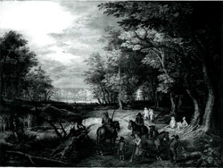 Soldiers Resting in a Forest