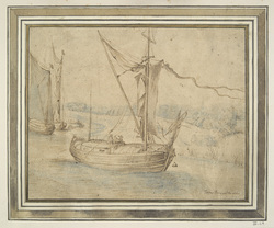 Three Boats in a Hilly Landscape