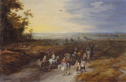 Travelers on a Country Road (Paris)