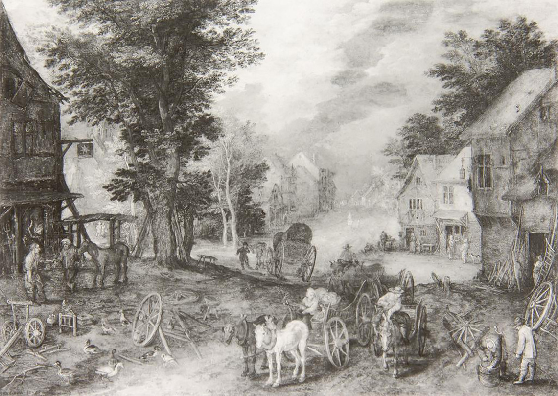 Village Scene with a Forge