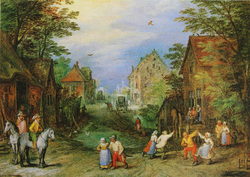 Village Street with Dancing Peasants