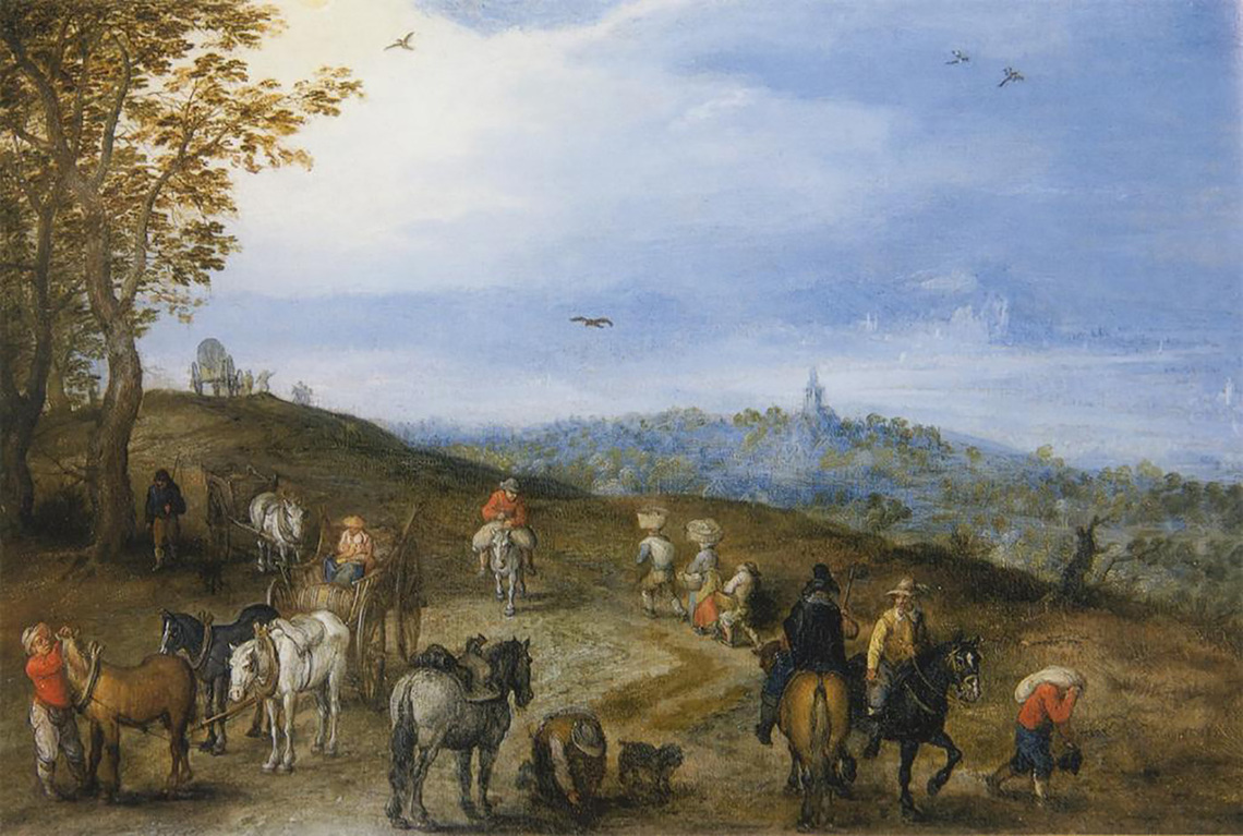 Wide Landscape with Wagon and Travelers (Cologne)