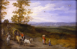 Wide Landscape with Wagons