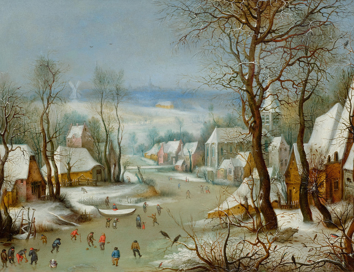 Winter Village Landscape