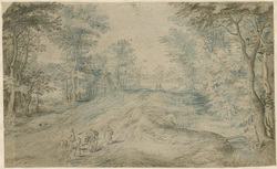 Wooded Landscape with Wagon