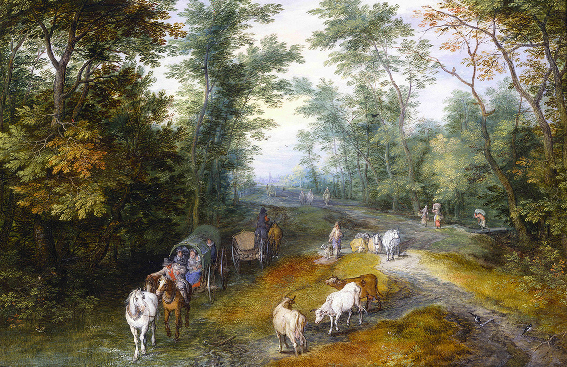 Woodland Landscape with Travelers on a Path
