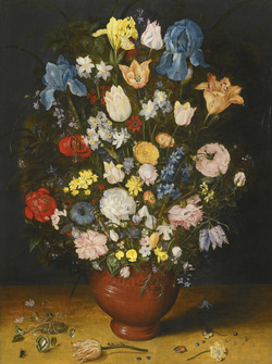 Flowers in Earthenware Vase (Private Collection)