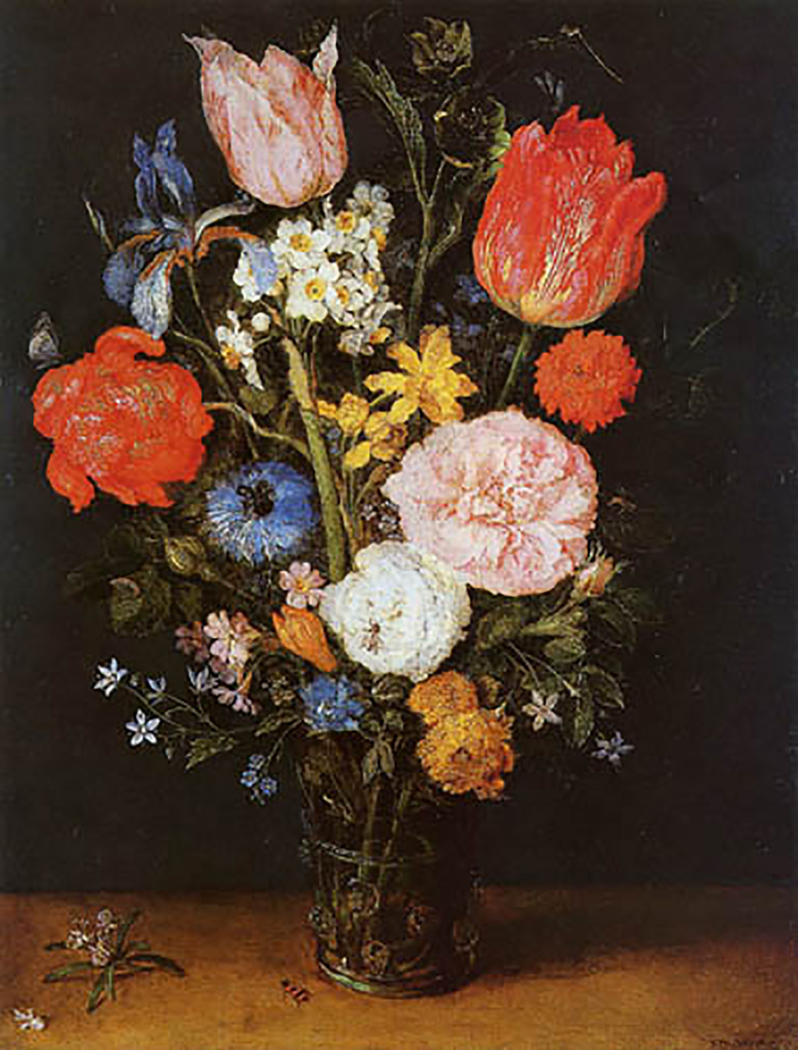 Flowers in a Glass Vase (Private Collection)