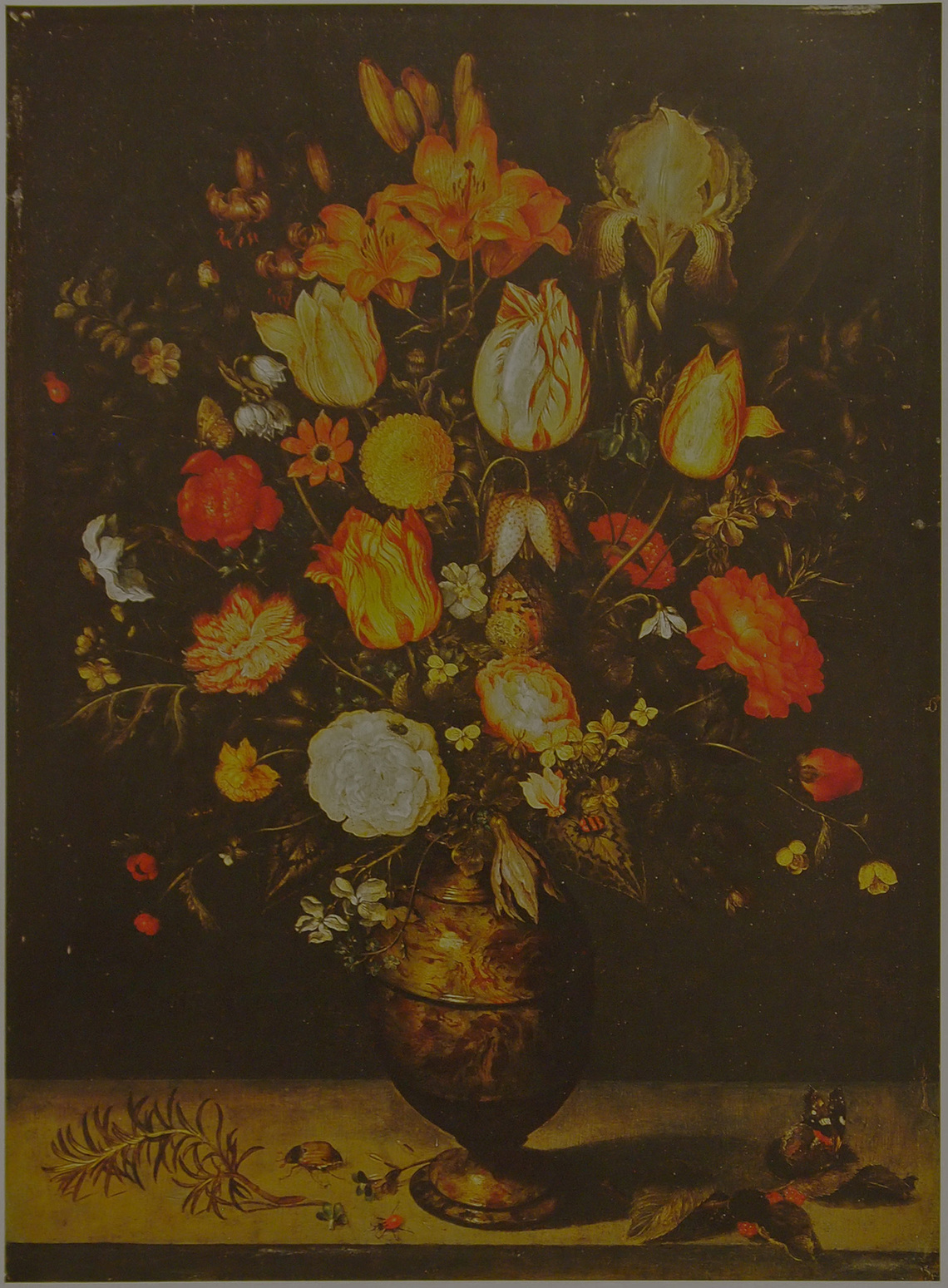 Flowers in a Marbled Vase