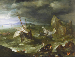 Storm at Sea with Shipwreck