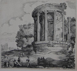 View of the Temple of the Sibyl in Tivoli