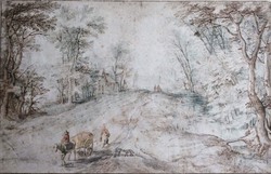 Wagon on Road through Forest