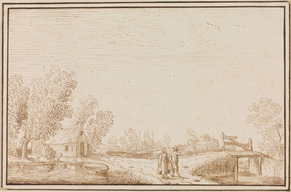 River Landscape with Pair of Peasants
