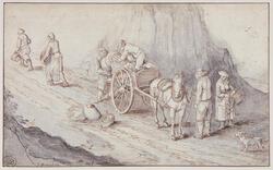 Peasants Loading a One-horse Cart with Root Vegetables