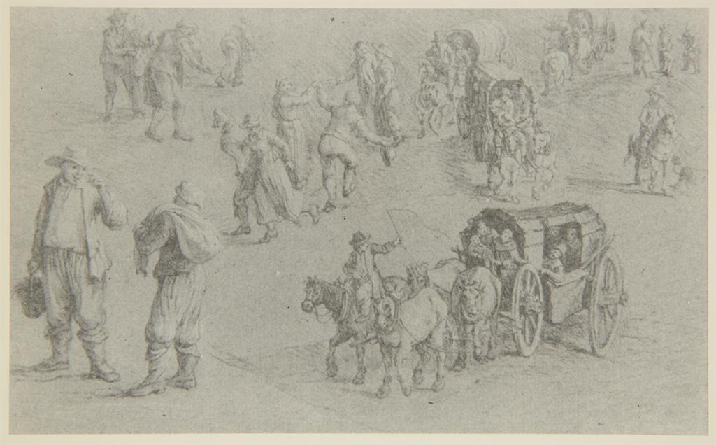 Figure Study with Riders and Dancing Peasants