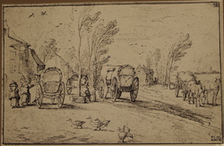 Village Street with Wagons